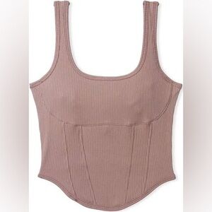 NWT PINK Women's Cinched Corset Top Size XL Brown